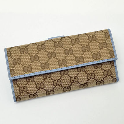 GUCCI Plain Leather Long Wallet Long Wallets 