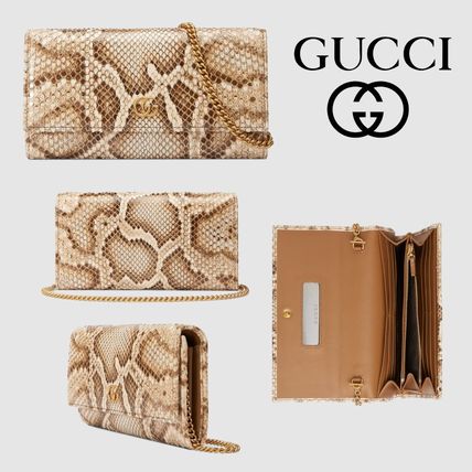 GUCCI GG Marmont 2020 Cruise Chain Chain Wallet Logo Long Wallets 