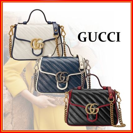 GUCCI GG Marmont Casual Style 2WAY Leather Elegant Style Crossbody 