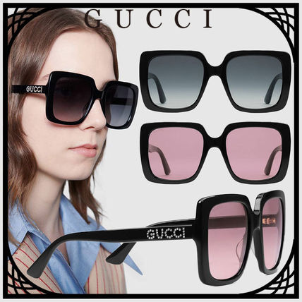 GUCCI 2019 SS Unisex Studded Street Style Square Sunglasses
