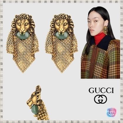 GUCCI 2020 SS Lion Head Mesh Earrings 605912I46208067 