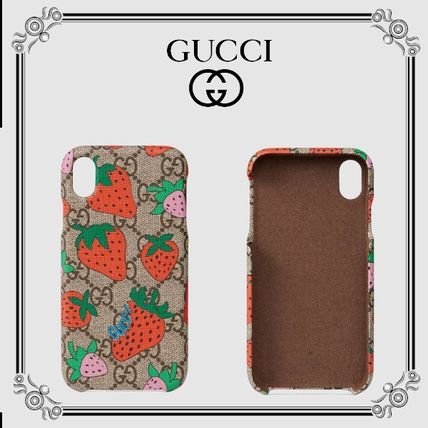 GUCCI 2020 SS Iphone Xr Case With Gucci Strawberry 592944 G3E0T 8919 