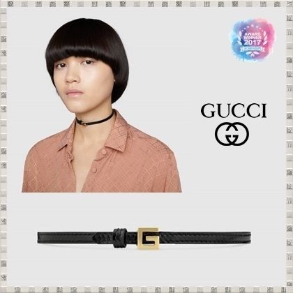 GUCCI 2020 SS Leather Choker With Square?G 621281J17458029 
