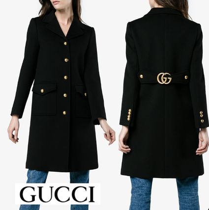 GUCCI 2020 21AW Casual Style Wool Plain Office Style Elegant Style Bridal 