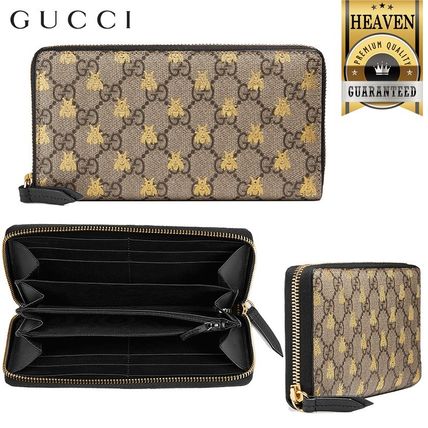 GUCCI GG Supreme 2020 SS Gg Supreme Bees Zip Around Wallet 410102 9F26G 8319 