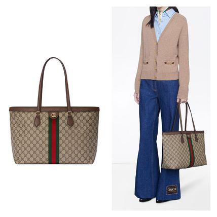 GUCCI Ophidia Casual Style Canvas A4 Logo Totes 