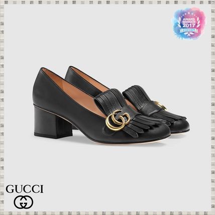 GUCCI GG Marmont 2019 SS Leather Mid Heel Pump 408208C9D001000 