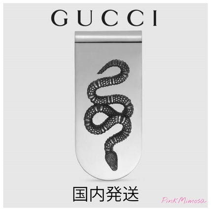 GUCCI 2019 20AW Money Clip With Snake In Silver 456904 J8400 0701 
