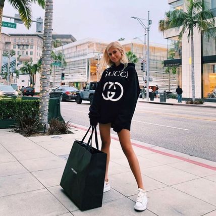 GUCCI 2020 Cruise Unisex Street Style Long Sleeves Plain Cotton Oversized Logo 