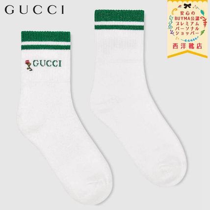 GUCCI 2019 20AW Socks With Gucci And Flower 579316 3GD70 9066 
