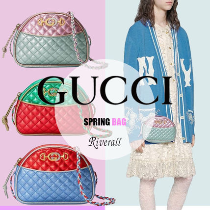GUCCI 2019 SS Casual Style Bi color Leather Party