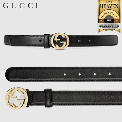 GUCCI 2020 SS Leather Belt With Interlocking G Buckle 370717 AP00G 1000 