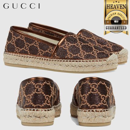 GUCCI 2020 SS WomenS Heritage Gg Lame Espadrille 619960 2AW10 2165 