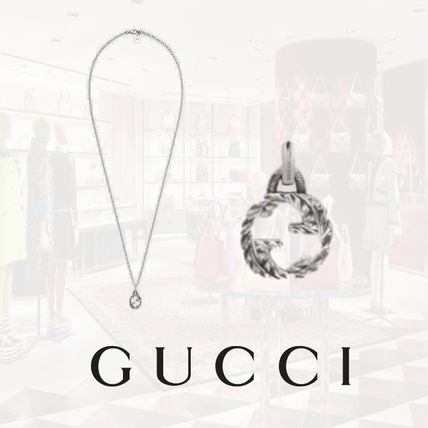 GUCCI Interlocking G Pendant Necklace 455535 J8400 0811 