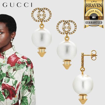 GUCCI 2020 SS Interlocking G Earrings With Pearl