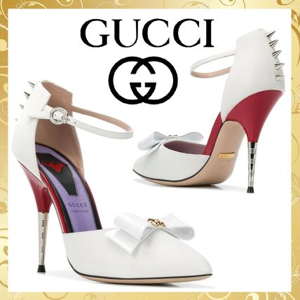 GUCCI Casual Style Studded Leather Party