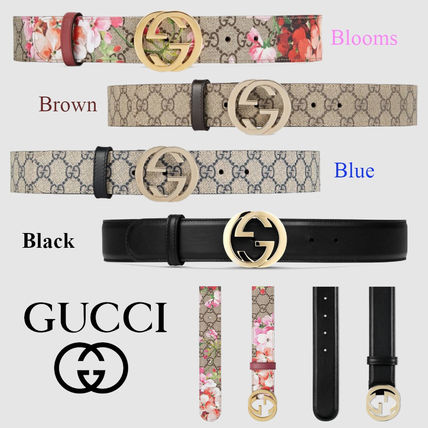 GUCCI 2019 SS Flower Patterns Elegant Style Logo Belts