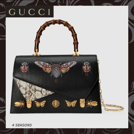 GUCCI 2017 18AW 2WAY Other Animal Patterns Leather Crossbody Handbags 