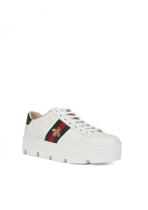 GUCCI Ace 2020 21AW Platform Unisex Street Style Plain Leather Party Style Logo 