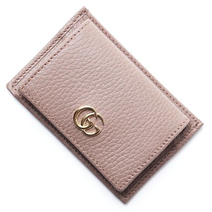 GUCCI GG Marmont Plain Leather Coin Cases 