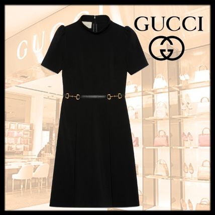 GUCCI 2020 Cruise Viscose Dress With Horsebit 598881 XJBYO 1000 