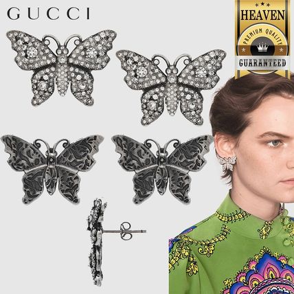 GUCCI 2020 SS Crystal Studded Butterfly Ring In Metal 503932 J3F42 8162 