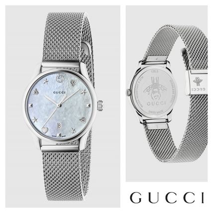 GUCCI Casual Style Round Party Style Quartz Watches Stainless 