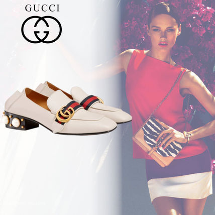 GUCCI Leather Mid Heel Loafer 423559 DKHC0 9061 
