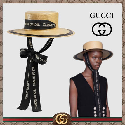 GUCCI 2020 SS Street Style Straw Boaters KeychainsBag Charms 
