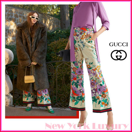 GUCCI Flower Patterns Star Casual Style Silk Long Party Style 516612 