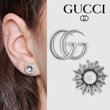 GUCCI Costume Jewelry Flower Silver Fine 