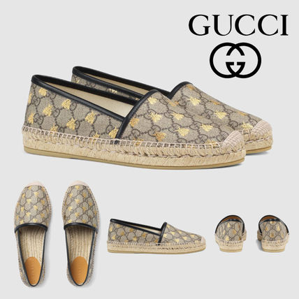 GUCCI GG Supreme 2019 SS Gg Supreme Bees Espadrille 505917 9N010 8460 