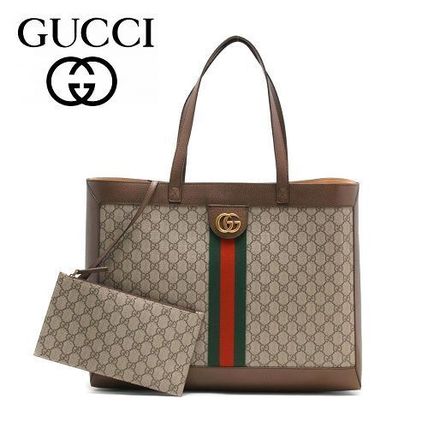 GUCCI Ophidia 2020 SS Monogram Calfskin Canvas A4 Totes 