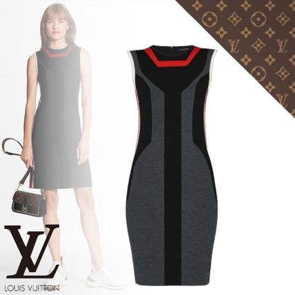 Louis Vuitton 2019 20AW Casual Style Tight Wool Silk Sleeveless Logo Dresses 1A8C8E 