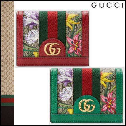 GUCCI Ophidia Ophidia Gg Flora Card Case Wallet 523155 92YBC 8722 523155 92YBE 8709 