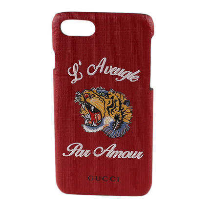 GUCCI 2019 20AW Other Animal Patterns Leather iPhone 8 Smart Phone Cases 465801 K6700 