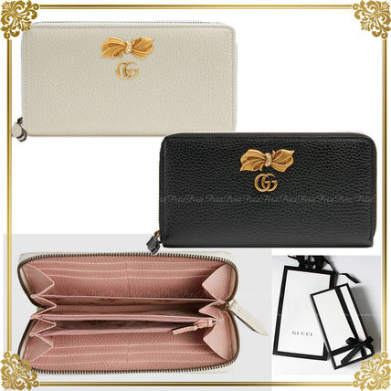 GUCCI 2018 19AW Plain Leather Long Wallet Long Wallets 