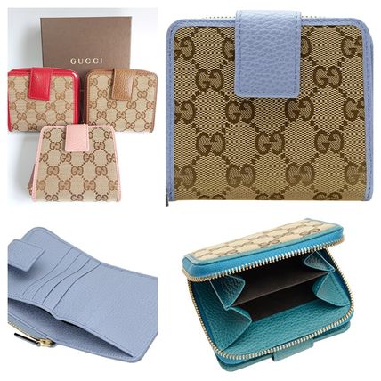 GUCCI 2018 19AW Monogram Unisex Canvas Leather Folding Wallet Long Wallet 346056 KY9LG 