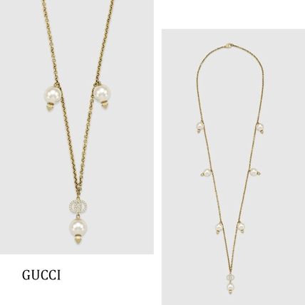 GUCCI Interlocking G Necklace With Pearls 629811 J1D51 8516 