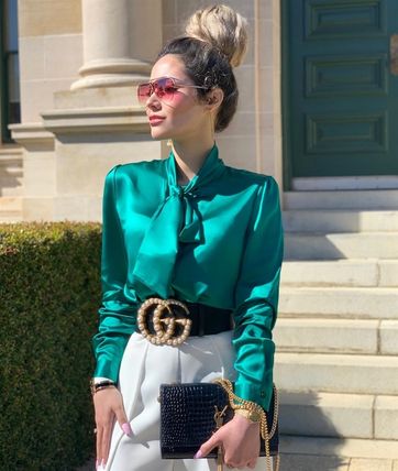 GUCCI 2020 SS Casual Style Plain Leather Elegant Style Logo Belts 