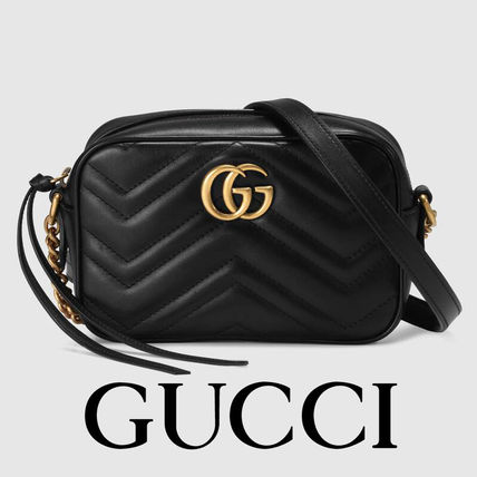 GUCCI GG Marmont 2019 20AW Leather Elegant Style Crossbody Logo Shoulder Bags 