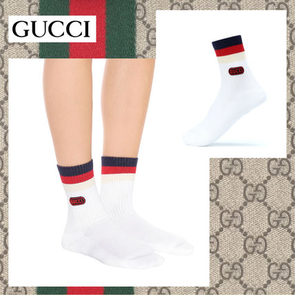 GUCCI 2018 19AW Cotton Logo SocksTights 