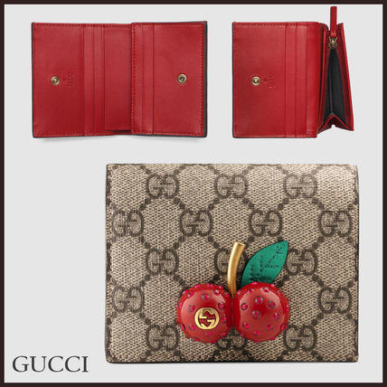 GUCCI GG Supreme Leather Folding Wallet Small Wallet Logo Folding Wallets 