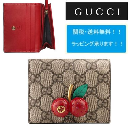 GUCCI GG Supreme Small Wallet Folding Wallets 