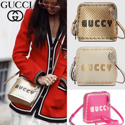 GUCCI Casual Style Leather Crossbody Logo Shoulder Bags 