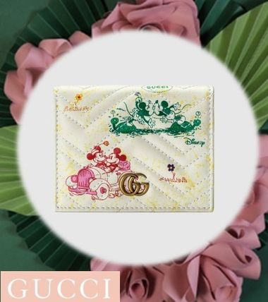 GUCCI GG Marmont 2020 SS Unisex Leather Folding Wallet Logo Folding Wallets 