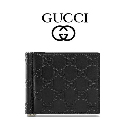 GUCCI Gucci Signature Leather Gucci Signature Money Clip Wallet 170580 CWC1N 1000 