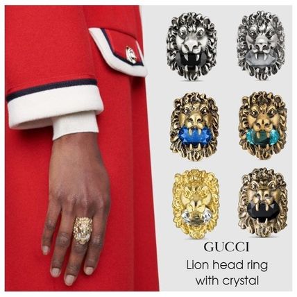 GUCCI 2020 SS Lion Head Ring With Swarovski
