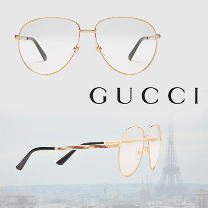 GUCCI 2020 SS Aviator Metal Glasses With Web 434036 I3330 8881 