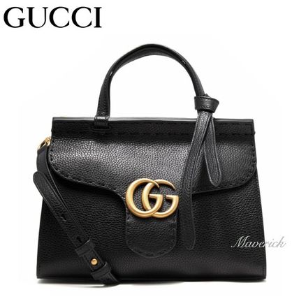 GUCCI GG Marmont 2WAY Leather Logo Handbags 